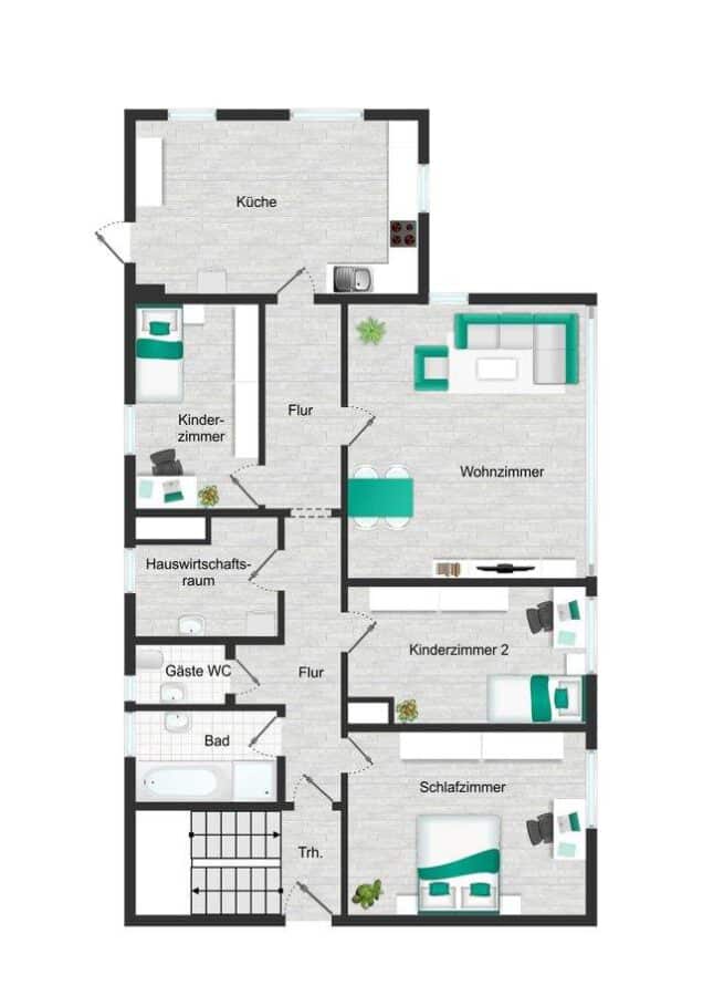 Renoviertes Dreifamilienhaus mit Dachterrassen - ideal als Kapitalanlage oder Mehrgenerationenhaus - Erdgeschoss