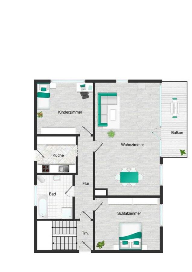 Renoviertes Dreifamilienhaus mit Dachterrassen - ideal als Kapitalanlage oder Mehrgenerationenhaus - Obergeschoss