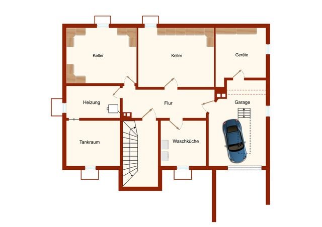 Sanierungsbedürftiges Mehrfamilienhaus mit 4 Wohneinheiten in Schalkhausen - Keller