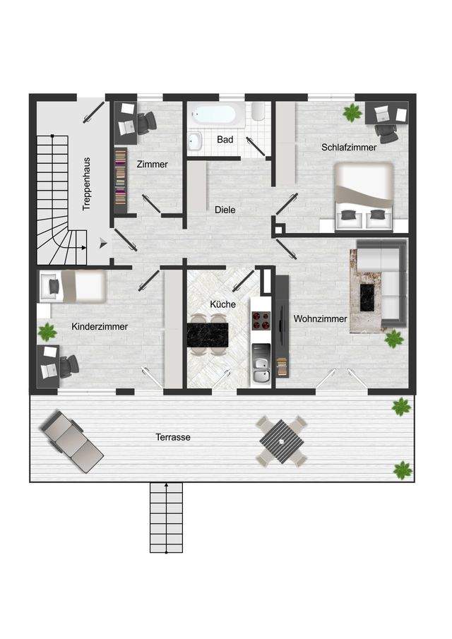 Wohnen mit Weitblick - helle Erdgeschosswohnung mit Terrasse und Garten - Grundriss