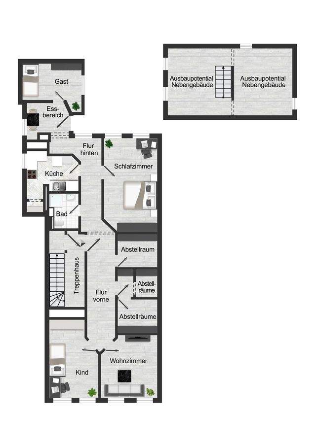 Attraktives Wohn- und Geschäftshaus in Innenstadtlage - 1 Obergeschoss