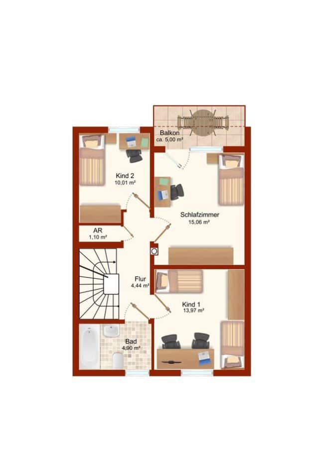 Gepflegtes Reihenmittelhaus in ruhiger Wohnsiedlung - Obergeschoss