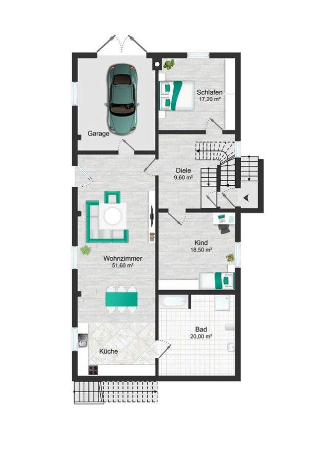 Pension mit drei Pensionszimmern und Betreiberwohnung auf herrlichem Gartengrundstück - Erdgeschoss