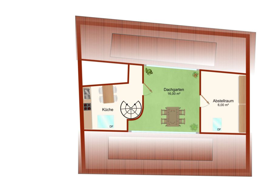 Exclusive 3 Zimmer Wohnung in zentraler Lage Dietenhofens - Dachgarten