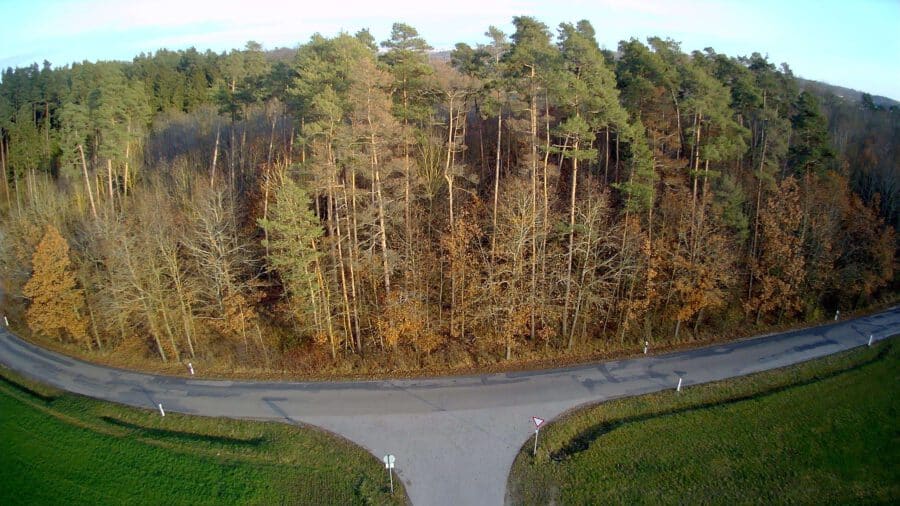 Versorgen Sie sich mit Brennholz aus eigenem Wald - Luftbild